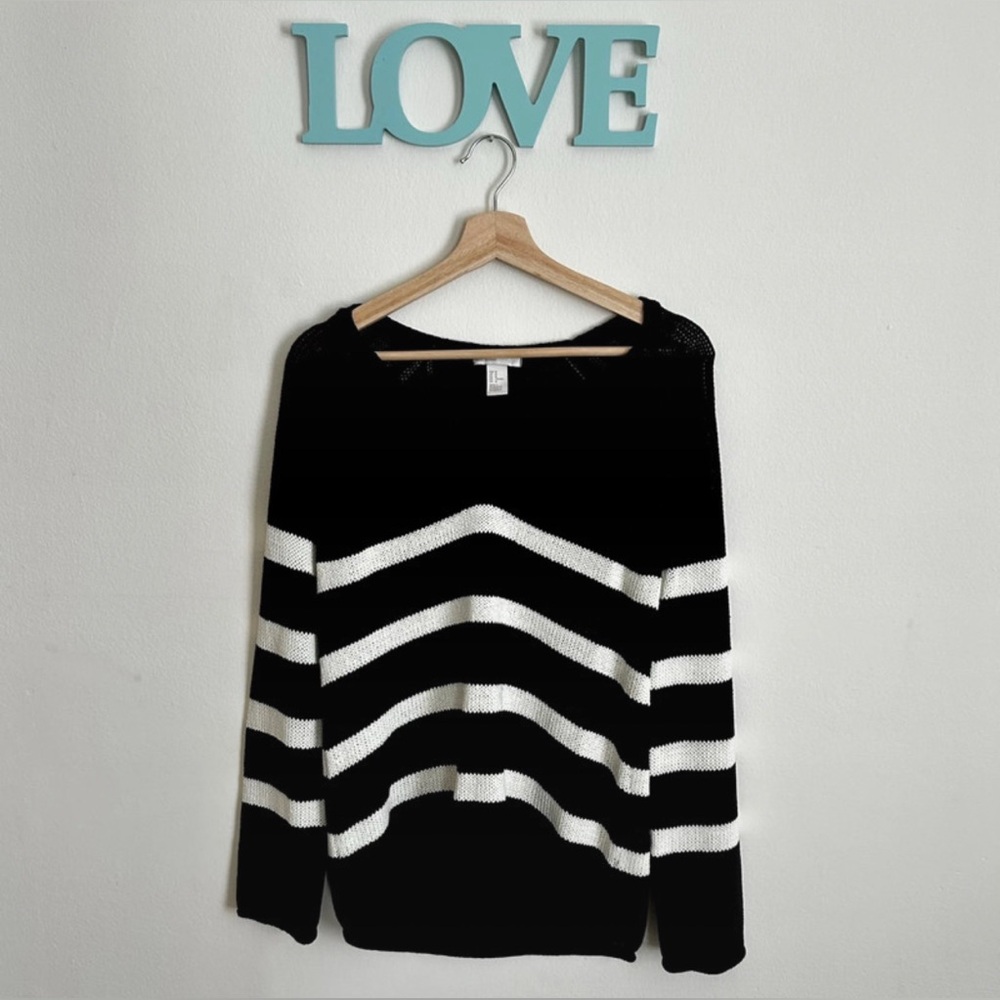 Black and White Striped Sweater